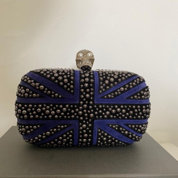 Studded Britannia Skull Box Clutch - Picture 1 of 15